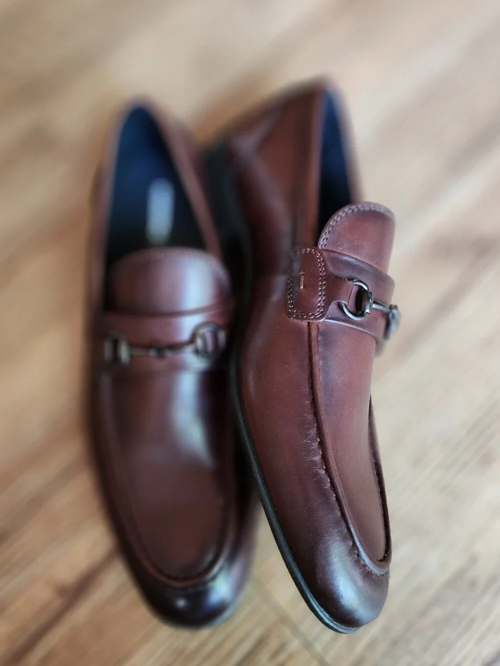 Size 9  Nordstrom Men's Orthocite Brown Leather Bit-Detail Slip-Ons